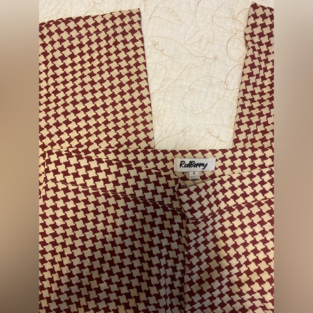 Verge Girl Take Manhattan Check Pants Wine - Picture 4 of 6